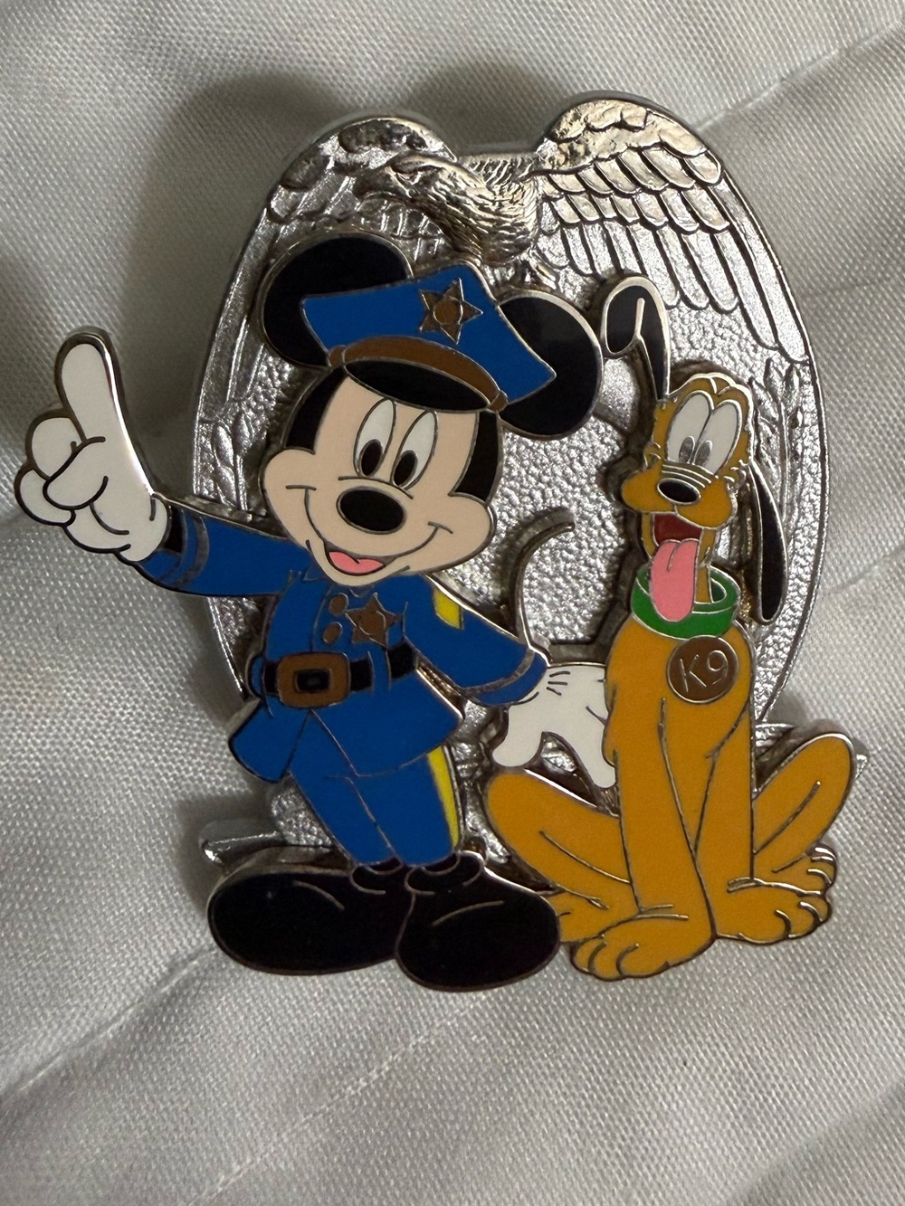 Disney Police Mickey & Pluto K9 Pin - Blue, Yellow, Black
